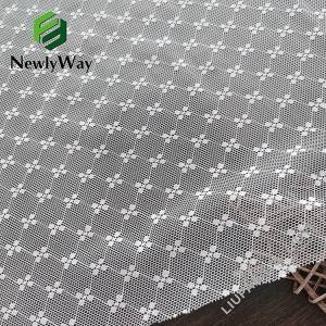 Manufacturer nylon stretch spandex warp knitted floral lace mesh fabric for underwear
