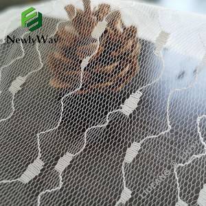 Manufacturer warp knitted dotted waves tulle mesh netting fabric for bridal lace
