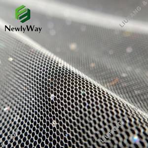 Wholesale Price Pleated Tulle - New Design Hexagonal Glitter White Tulle Polyester Mesh Lace Fabric for Wedding Dress – Liuyi