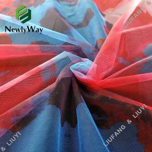 New Fashion Mixed Coloured Printed  Polyester Tulle Mesh Lace Fabric for dress