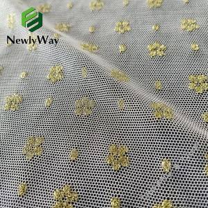 High reputation Shimmer Tulle - Nylon spandex stretch warp knitted flower lace white tulle mesh fabric for wedding dresses – Liuyi