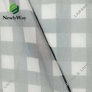Personalized Plaid Printed Polyester Tulle Mesh Lace Fabric for Girl’s Dresses