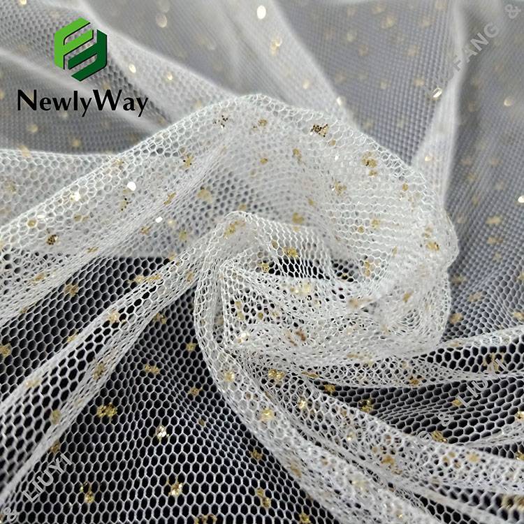 China OEM/ODM Factory Net Lace Fabric - Polyester Gold Glitter