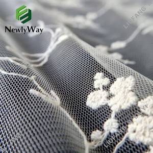 Fixed Competitive Price Star Mesh Fabric - Popular Chinese Flower Pattern Embroidered Nylon Tulle Mesh Lace Fabric for Dress – Liuyi