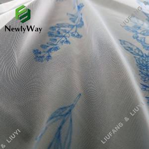 Simplicity flower design printed polyester tulle mesh lace fabric for dresses