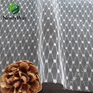Spot style warp knitted polyester mesh tulle fabric for sewing lace