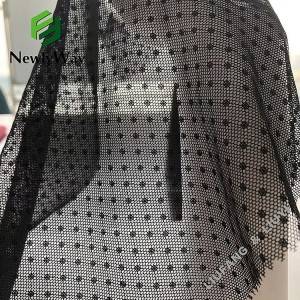 Top Suppliers Hex Mesh Fabric - Super thin nylon spandex warp knitted polka dot white tulle mesh fabric for skirts – Liuyi