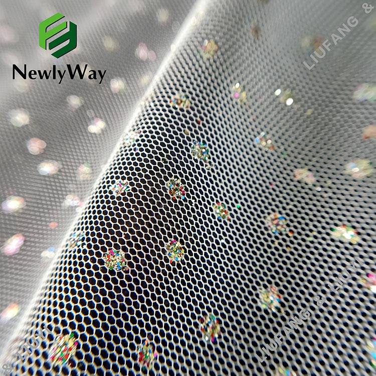 2021 Good Quality Beaded Tulle - Various Colors Glitter White Tulle Polyester Mesh Lace Fabric for Fashion Clothes – Liuyi