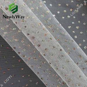 Various Colors Glitter White Tulle Polyester Mesh Lace Fabric for Fashion Clothes