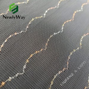 Wholesale metallic yarns nylon mesh knit tulle fabric for accessories