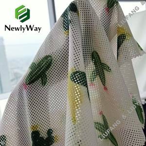 Printed Nylon Stretch Spandex White Netted Mesh Cloth Fabric for Baby’s Cloth