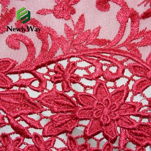 China Fatory Embroidered Tulle Fabric with appliques/pearls