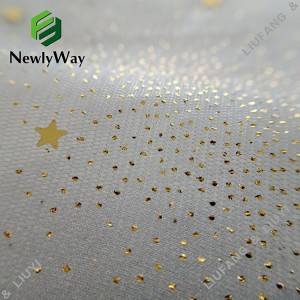 Exquisite sequin star and glitter tulle polyester mesh lace fabric for evening gown