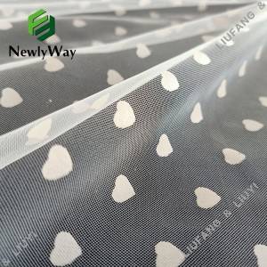 Foil printed heart-shaped nylon tulle material for skirts