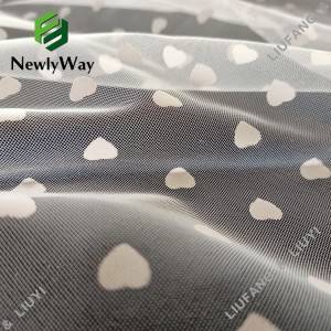 Foil printed heart-shaped nylon tulle material for skirts