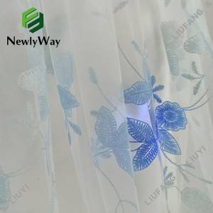 Printed foil nylon net flower lace tulle fabric for dersses