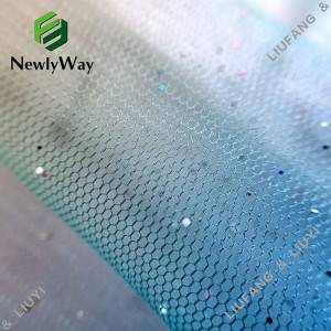 OEM/ODM Manufacturer Lace Fabric Online - Rainbow colours printed and glitter nylon tulle mesh lace fabric for skirts/decor – Liuyi