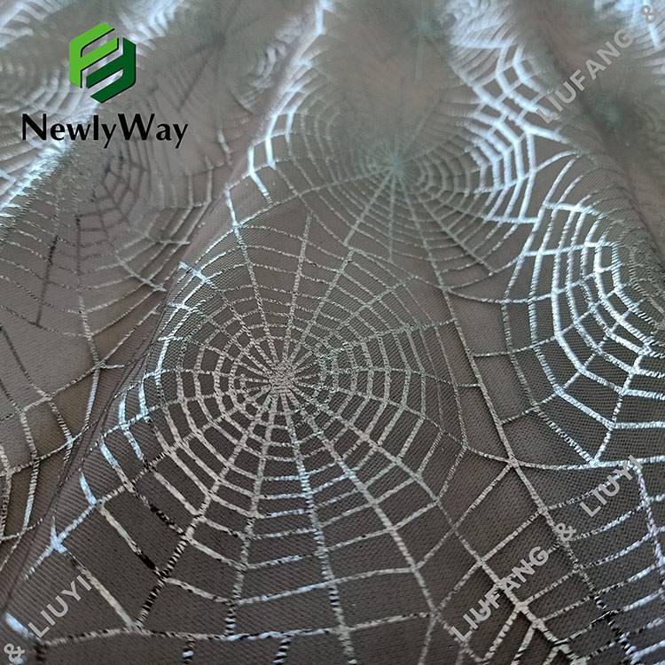 1 Roll Spiderweb Cobweb Silver Glitter Black Netting Fabric 