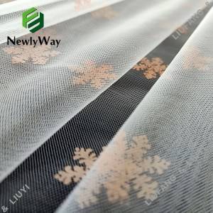 Snowflake pattern sheer white nylon tulle for children’s skirts