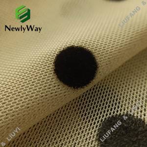 Spandex flocking big black polka dot tulle fabric for garments