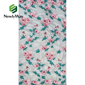 NewlyWay Wholesale Polyester Mesh Tulle Multicolor Embroidery Lace Fabric For Women Dresses