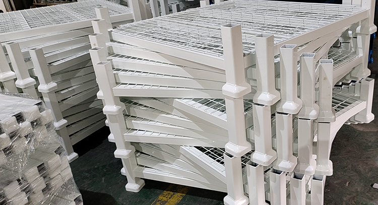 White Sample Stacking Rack With Mesh