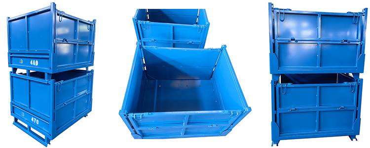 Foldable And Stackable Steel Pallet Box Are Used In The Auto Parts Industry