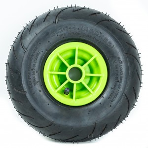 10 inch pneumatic rubber wheel with rim and bearing 3.00-4 3.50-4