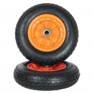Pneumatic wheel barrow tire with plastic rim 3.50-7 rubber wheel