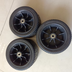 New Arrival China 16 Inch 4.00-8 Knobby Pattern Flat Free Tire with Steel Rim for Wheelbarrow