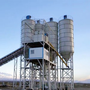 Belt conveyor type of HZS90 concrete mixing plant