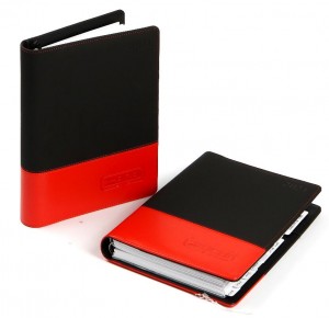 2022 Custom China spiral-binding business leather notebook/planner/journal printing with tab divider and business card pocket