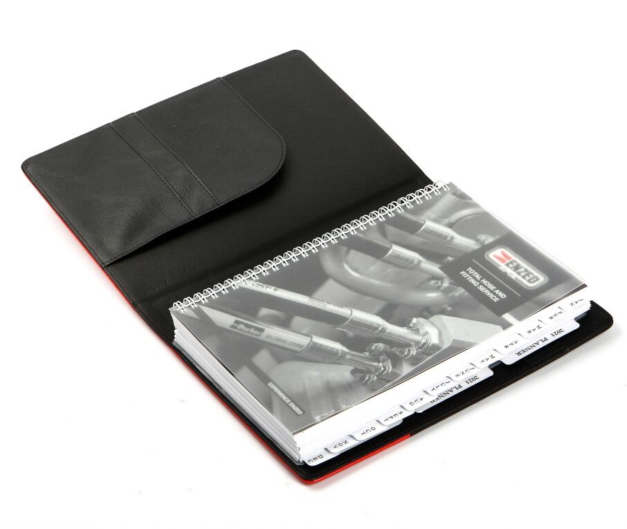 China Wholesale Notebook With Logo Printing Factory –  2022 Custom China spiral-binding business leather notebook/planner/journal printing with tab divider and business card pocket – M...