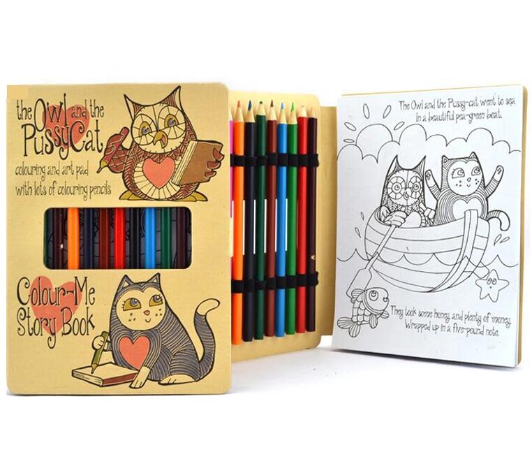 Hardcover Book Printing Children Pricelist –  Promotional Custom Hardcover Children Adult Coloring/Sketch/Drawing Book Printing with Color Pencils – Madacus