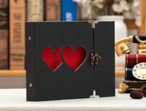 DIY custom logo hard cover scrapbook photo album paper black wedding/guest book craft supplier