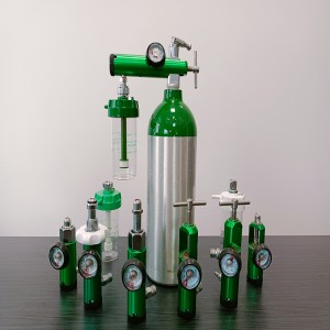 Double Wall Mounted click-style Oxygen Flowmeter With Humidifier