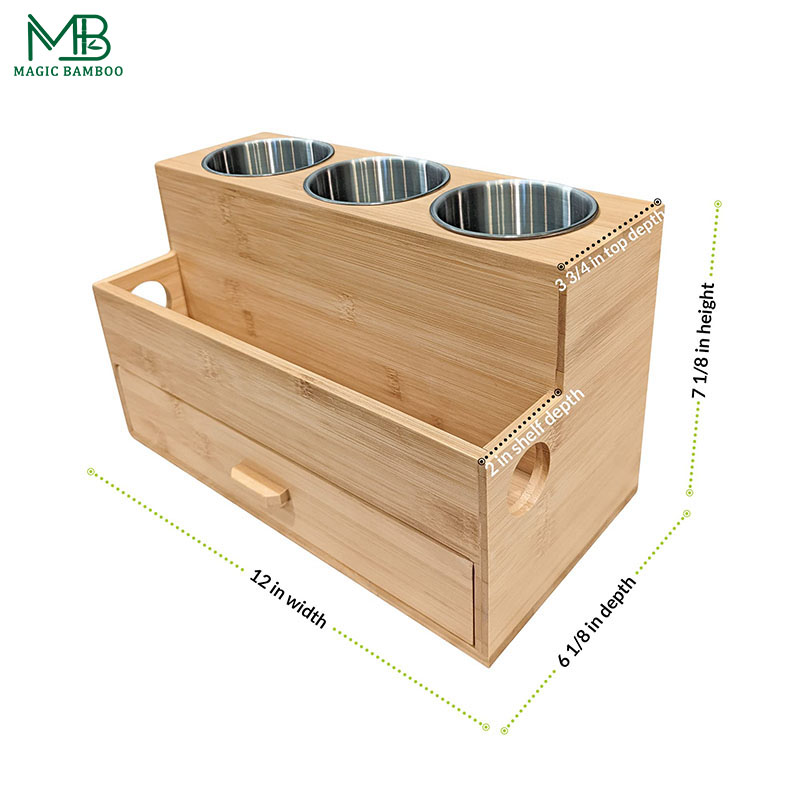Factory Direct Bamboo Hairdressing Tool Organizer