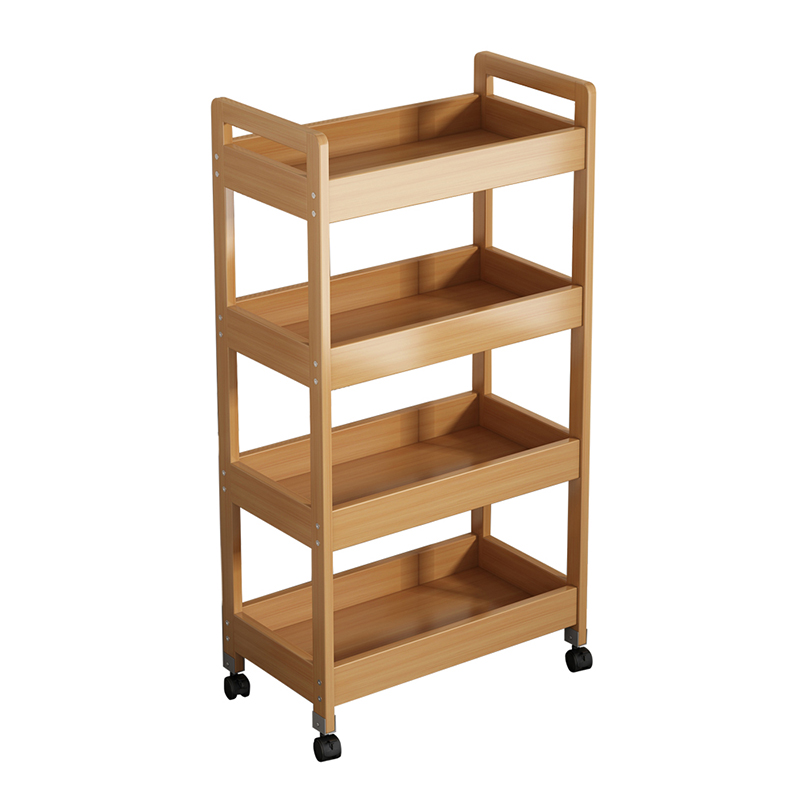 Enhance your home organization with the Bamboo 4-Tier Roller Cart – a stylish and versatile storage solution