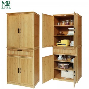Bamboo Double Layer Pantry Cabinet