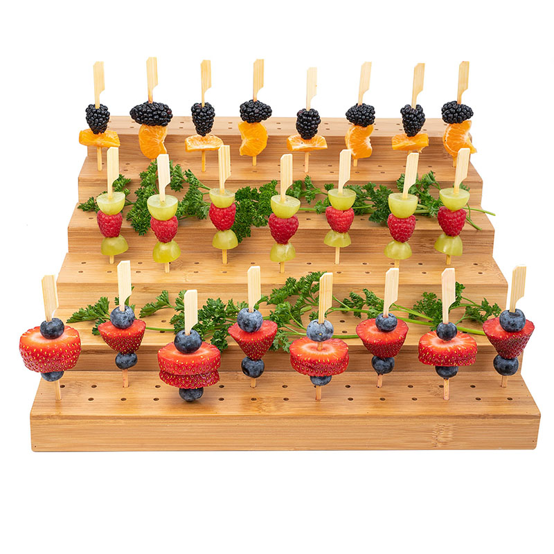 Enhance your food display with bamboo skewer rack – perfect for stylish food display