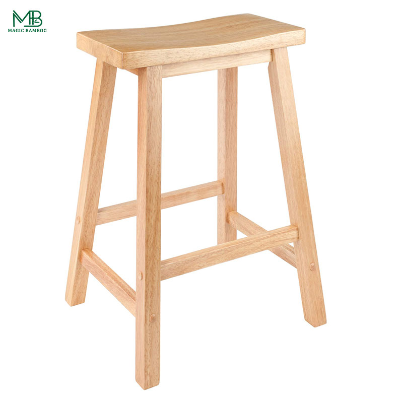 Durable Bamboo Curved Bar Stool