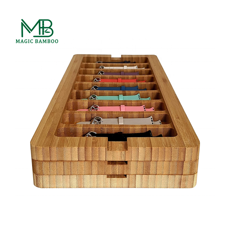 Optimize your space with stackable Apple Bamboo storage trays