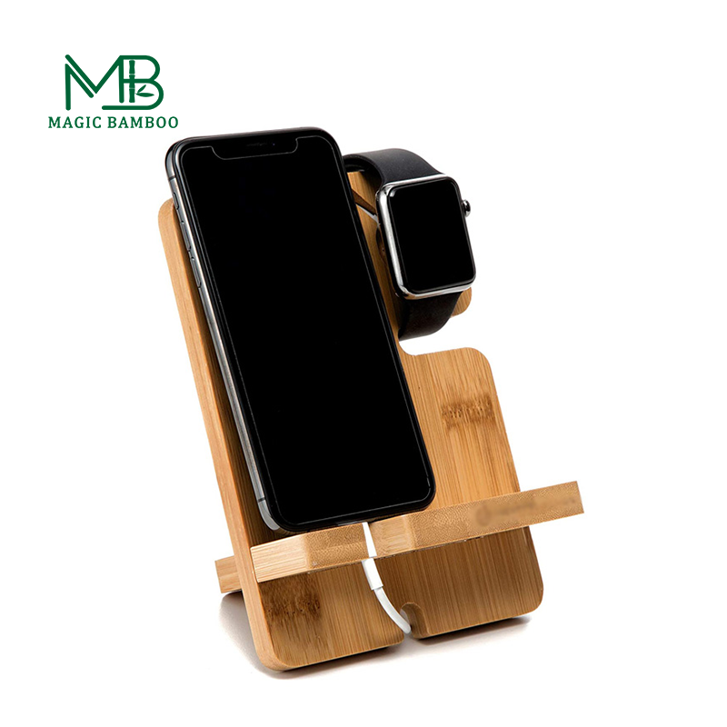 Embrace Sustainable Organization with Wholesale Electronics Storage Bamboo Mobile Stand