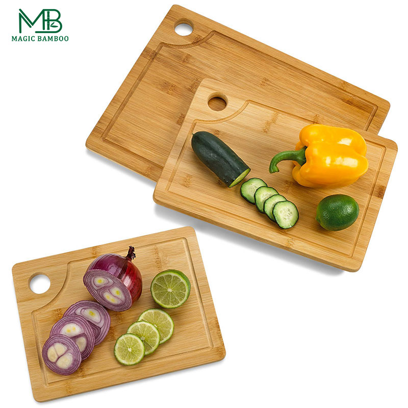 Bamboo Cutting And Serving Boards With Holder