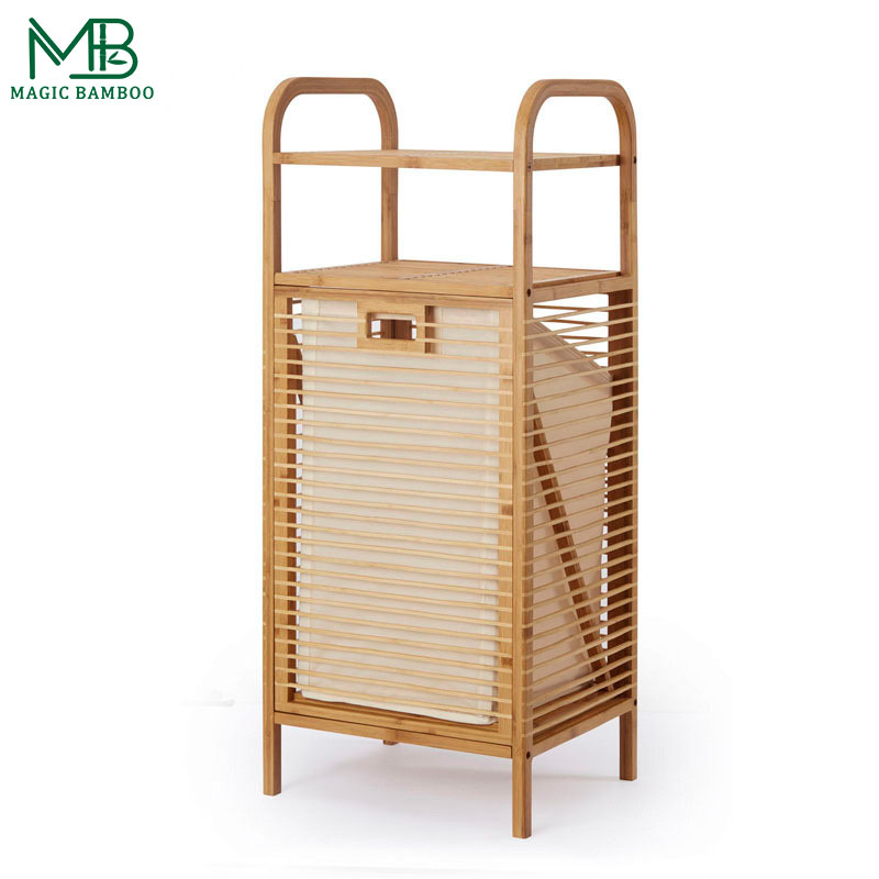 Bamboo Laundry Hamper For Dirty Clothes Storage Basket