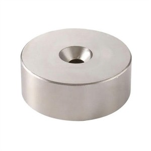 ໂຮງງານຜະລິດຂາຍຍົກທີ່ເຂັ້ມແຂງ NdFeB Countersunk Magnet Rare Earth Neodymium ການສະກົດຈິດທີ່ມີຮູ