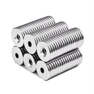 Magnet supplier Round Ring Countersunk Neodymium Magnets with Screws Hole