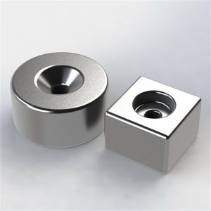 Upotettu magneetti Harvinainen maametalli N52 M5 Räätälöidyt koot reikillä Tukkumyynti