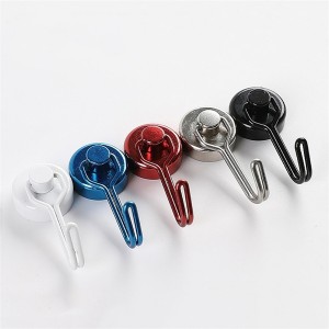 Permanent Magnetic Multicolored Swivel Hook Swivel magnet hook with Rust Proof for Indoor Outdoor