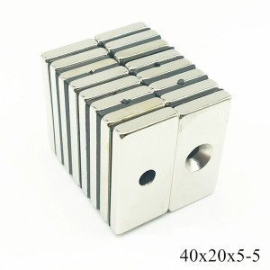 Neodymium Countersunk magnet 40 * 20 * 5mm kalawan liang